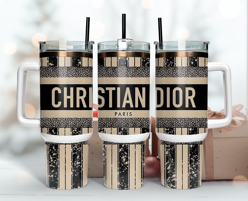 Christian Dior Tumbler Wrap 40oz, Logo Fashion Tumbler Wrap 40oz, Tumbler 40oz Png 107