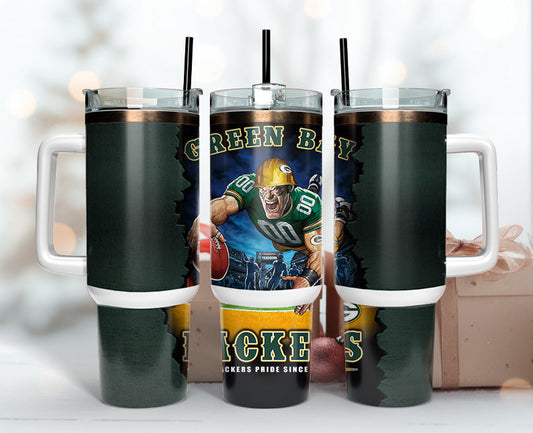 Green Bay Packers Tumbler 40oz Png, 40oz Tumler Png 109