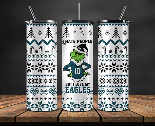 Philadelphia Eagles Christmas Tumbler Png,NFL Merry Christmas Png, NFL Christmas Tumbler Wrap 111