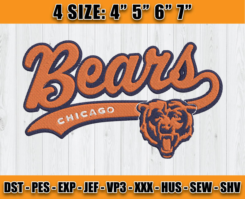 Bears Embroidery, NFL Bears Embroidery, NFL Machine Embroidery Digital 113