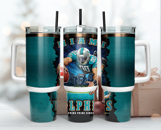 Miami Dolphins Tumbler 40oz Png, 40oz Tumler Png 117