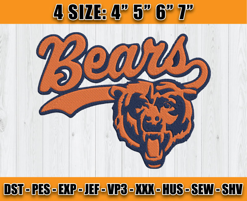 Bears Embroidery, NFL Bears Embroidery, NFL Machine Embroidery Digital 128