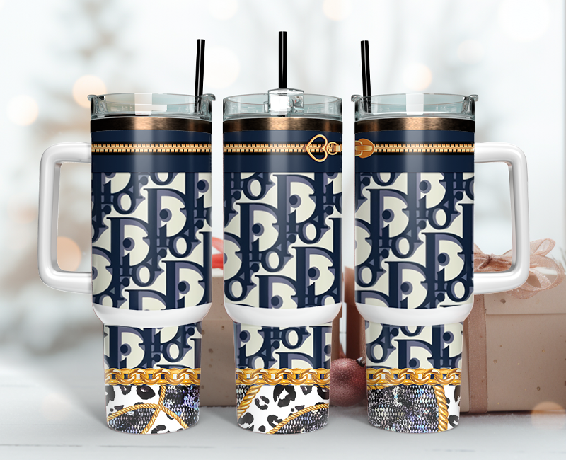 Christian Dior Tumbler Wrap 40oz, Logo Fashion Tumbler Wrap 40oz, Tumbler 40oz Png 14