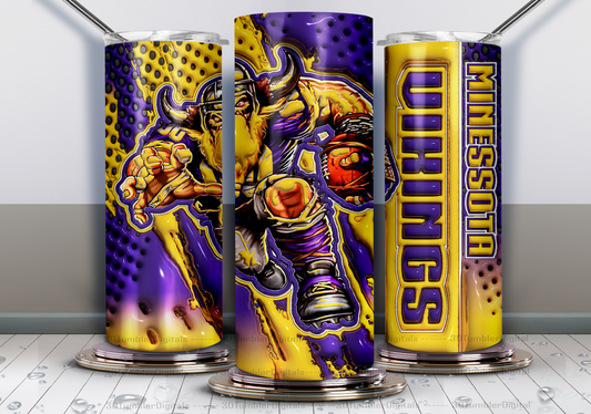 Vikings Tumbler Wrap , 3D Nfl Tumbler Wrap, Nfl Mascot Tumbler  16