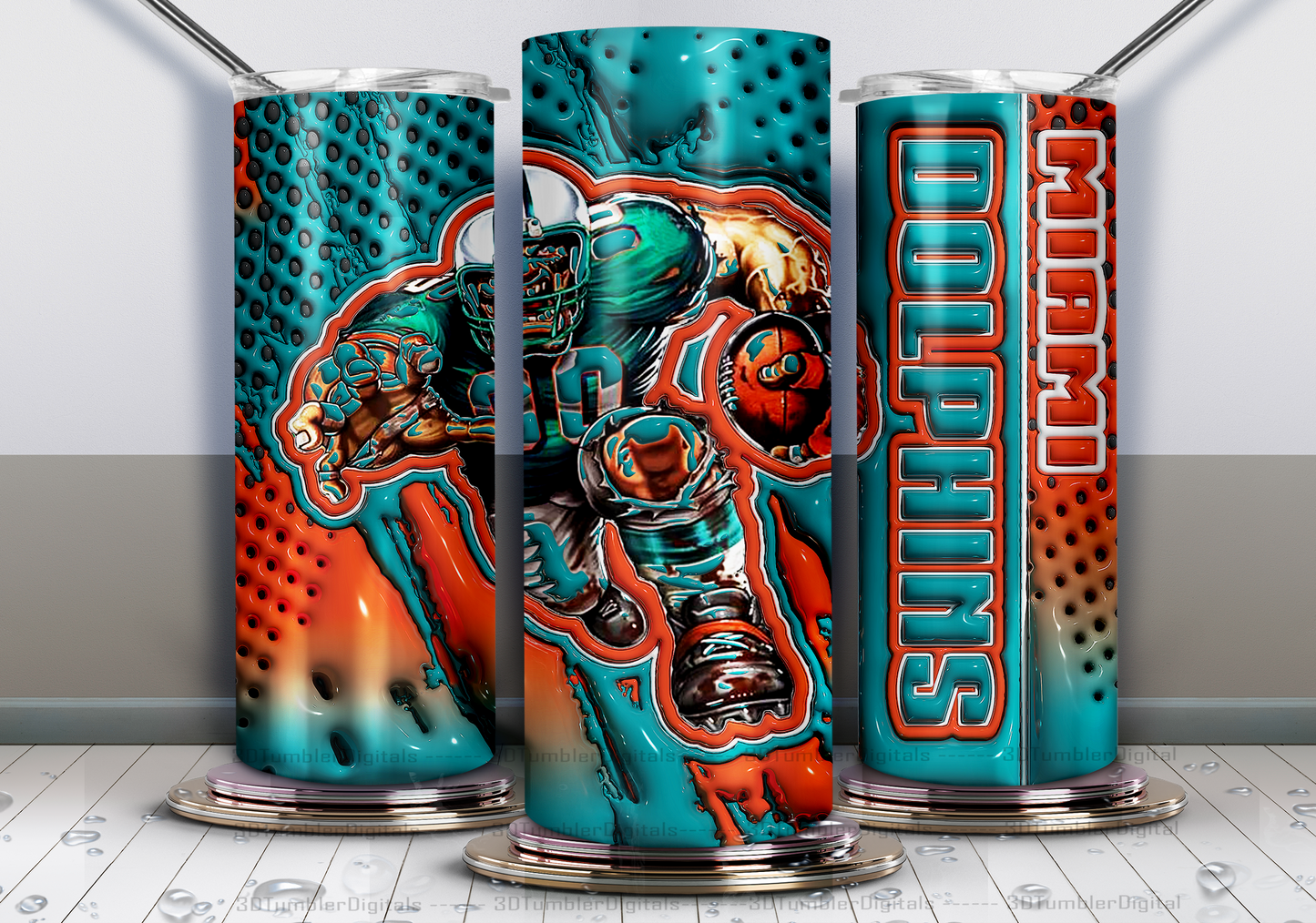 Dolphins Tumbler Wrap , 3D Nfl Tumbler Wrap, Nfl Mascot Tumbler  17