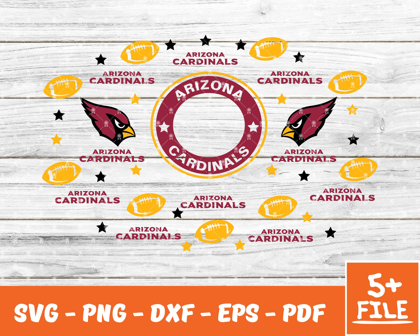 Arizona Cardinals Full Wrap Template Svg, Cup Wrap Coffee  01