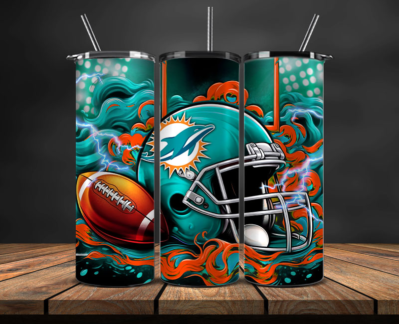 Miami Dolphins Tumbler Wraps,NFL Tumbler Wrap By AI, AI Tumbler Design 20