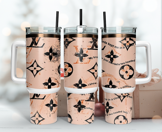 LV Tumbler Wrap 40oz, Logo Fashion Tumbler Wrap 40oz, Tumbler 40oz Png 21