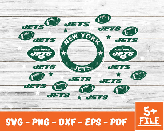 New York Jets Full Wrap Template Svg, Cup Wrap Coffee 25