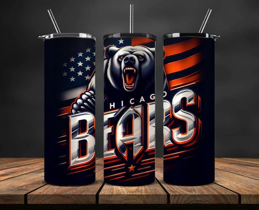 Chicago Bears Tumbler Wrap, American Football Tumbler PNG -29