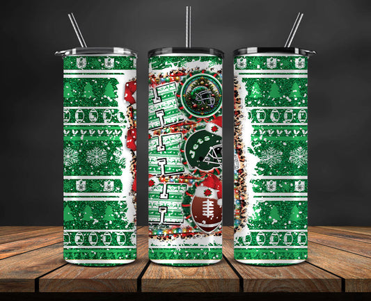 New York Jets Christmas Ho Ho Ho Tumbler Wrap,  NFL Patterns Christmas Png 29