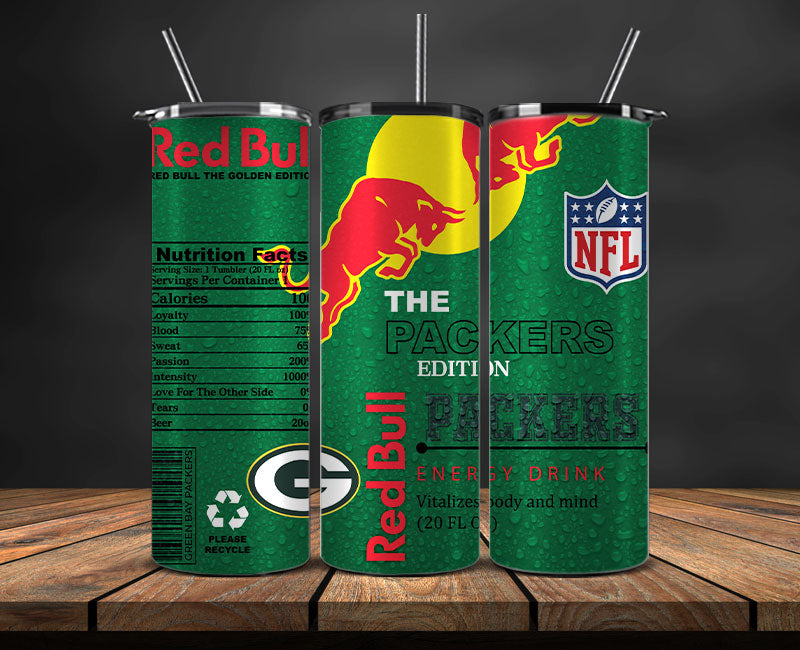 Green Bay Packers Tumbler Wraps, NFL Red Bull Tumbler Wrap 02