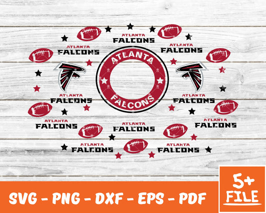 Atlanta Falcons Full Wrap Template Svg, Cup Wrap Coffee 02