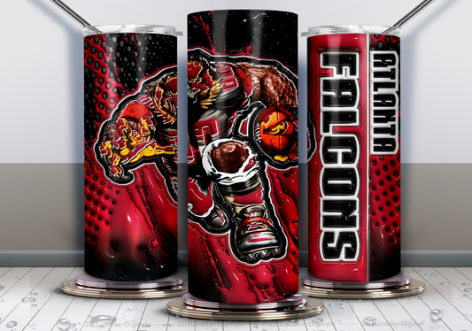 Falcons Tumbler Wrap , 3D Nfl Tumbler Wrap, Nfl Mascot Tumbler  03