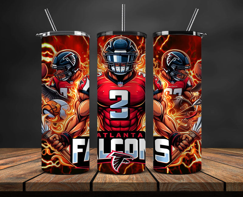 Atlanta Falcons Tumbler Wrap, American Football Tumbler PNG -30