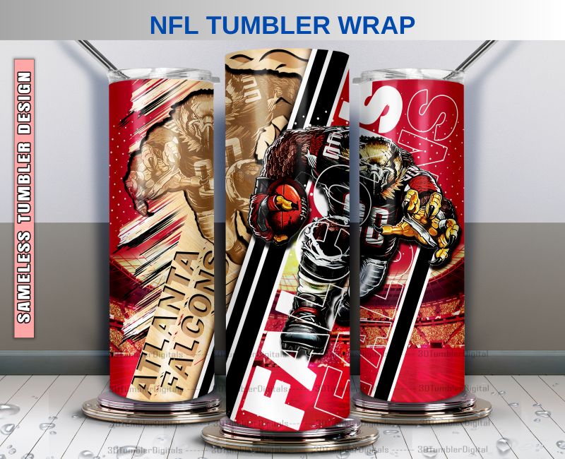 Falcons Tumbler Wrap , Nfl Wood Mascot Tumbler Wrap, Nfl Mascot Tumbler 35