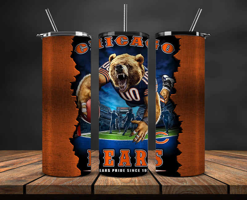 Chicago Bears Tumbler, Bears  Logo Tumbler ,NFL Season 2023, Design 38