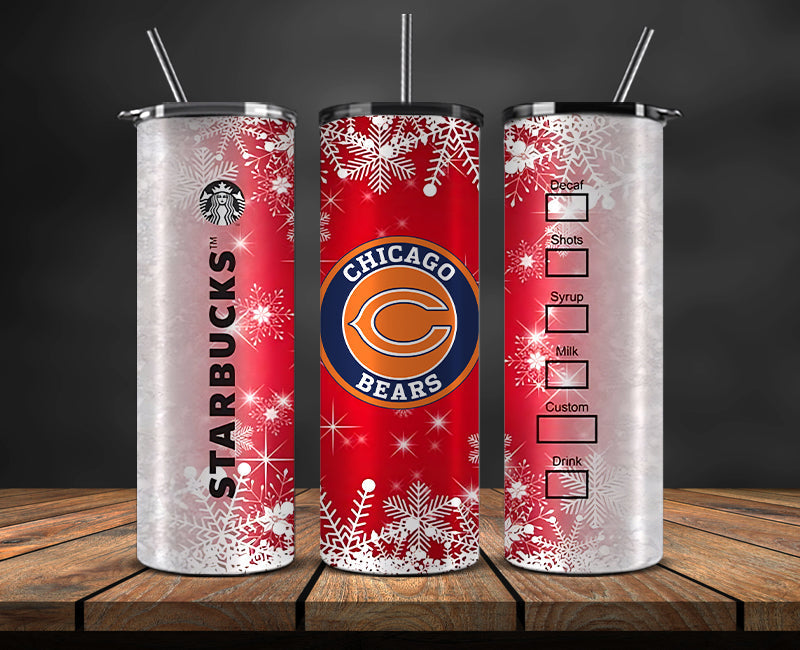 Chicago Bears Christmas Tumbler Png,NFL Merry Christmas Png, NFL Christmas Tumbler Wrap 39