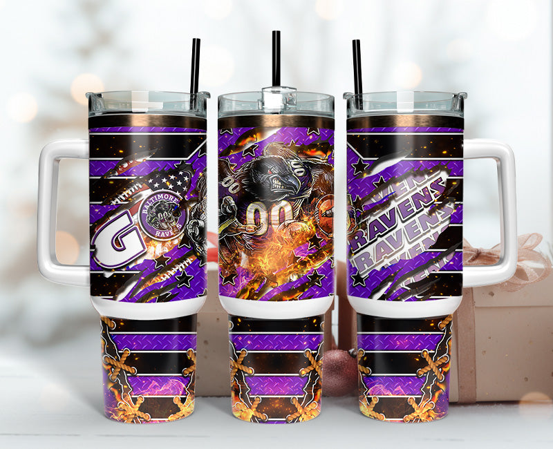 Baltimore Ravens Tumbler 40oz Png,  40oz Tumbler Skinny  03