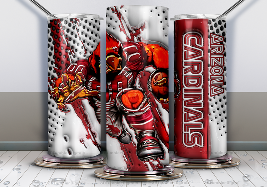 Cardinals Tumbler Wrap , 3D Nfl Tumbler Wrap, Nfl Mascot Tumbler  04