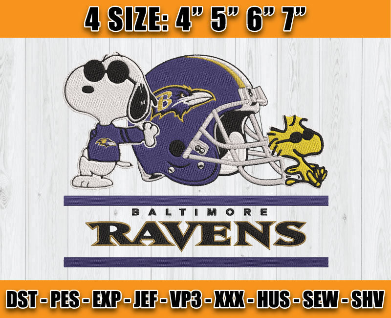 Ravens Embroidery, Snoopy Embroidery, NFL Machine Embroidery Digital 47