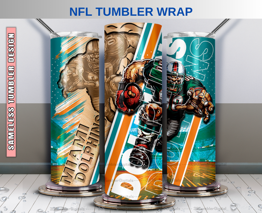 Dolphins Tumbler Wrap , Nfl Wood Mascot Tumbler Wrap, Nfl Mascot Tumbler 49