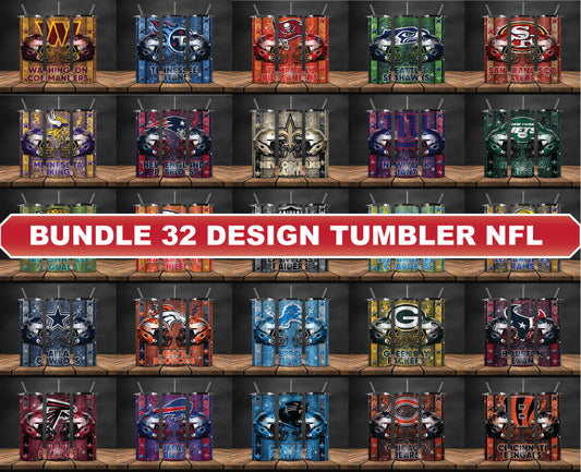 Bundle NFL Logo Tumbler Wrap, Bundle Sport Tumbler 50