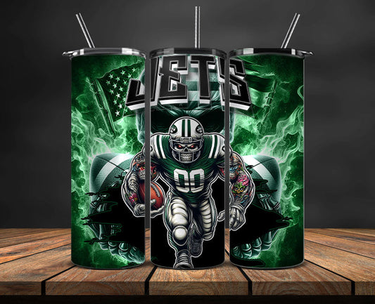 New York Jets Fire Tumbler Wraps,NFL Tumbler Wrap By AI, AI Tumbler Design 57