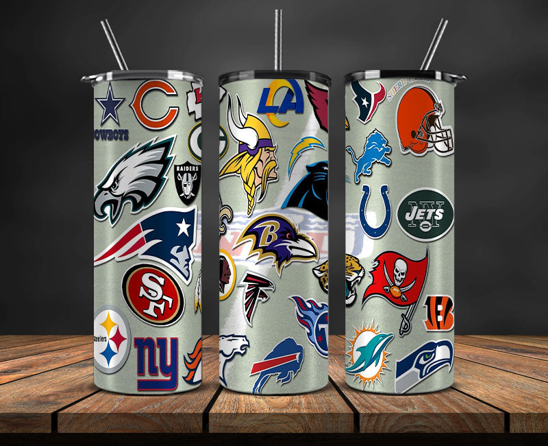 Logo All Teams NFL Tumbler Wrap, American Football Tumbler PNG -05