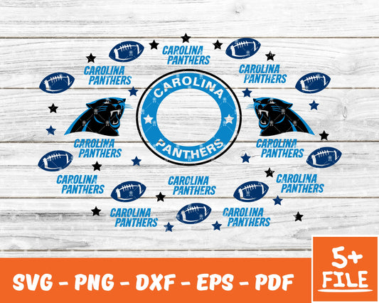 Carolina Panthers Full Wrap Template Svg, Cup Wrap Coffee 05