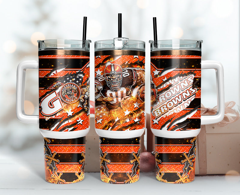 Cleveland Browns Tumbler 40oz Png,  40oz Tumbler Skinny  08