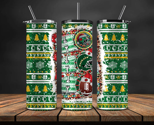 Green Bay Packers Christmas Ho Ho Ho Tumbler Wrap,  NFL Patterns Christmas Png 08