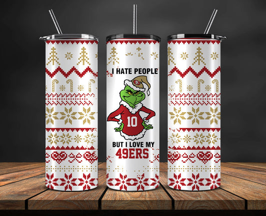 San Francisco 49ers Christmas Tumbler Png,NFL Merry Christmas Png, NFL Christmas Tumbler Wrap 97