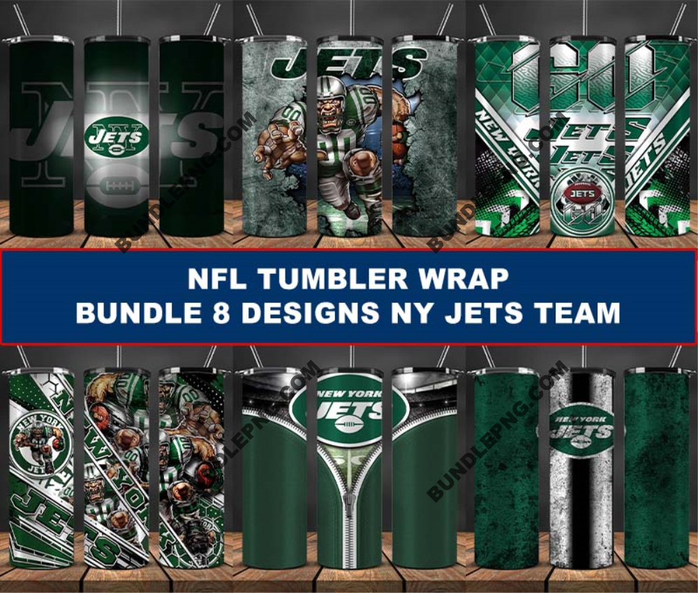 NY Jets Tumbler Wrap , Football Tumbler Png ,32 Team Sport12